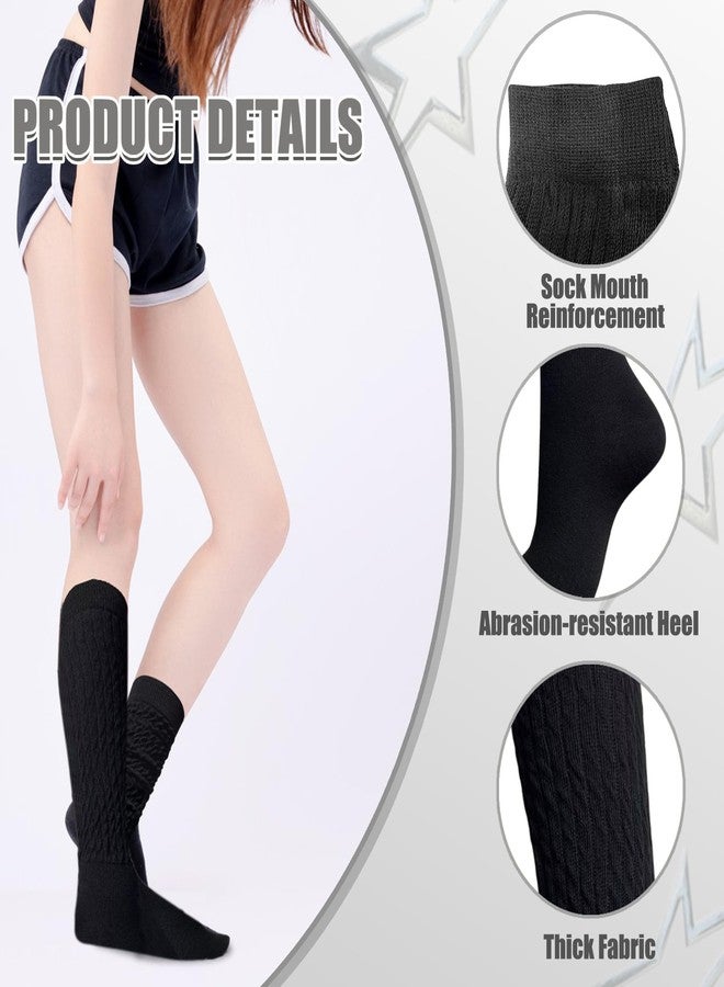 WILLBASIC 6 Pairs Slouch Socks for Women, Soft Extra Long Thick High Slouch Slouchy Sock for Women Mothers Gifts (Hot Pink,Pink,White,Red,Yellow,Black) - Image 3
